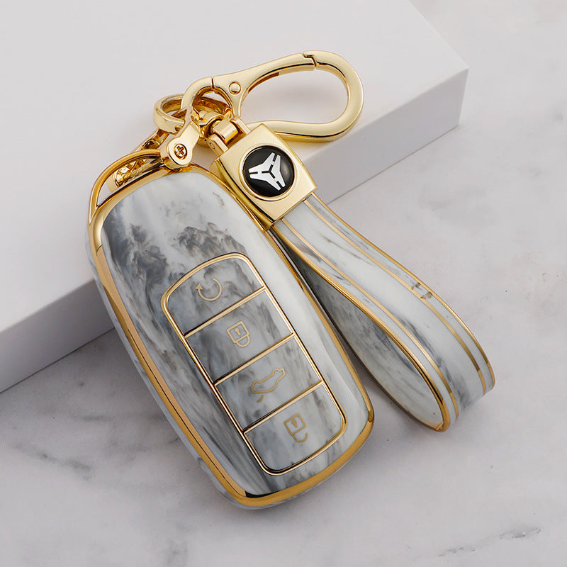 Chery Case Gold Inlaid With Jade