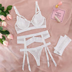 Carsine White sexy women's underwear garter straps G string Thong White / S