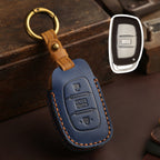 Hyundai Elantra IX25 Festa IX35 Verna Leather Car Key Cover 3 Button