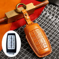 Carsine Luxury Genesis Key Fob Case - Handmade Leather Protector Brown / A