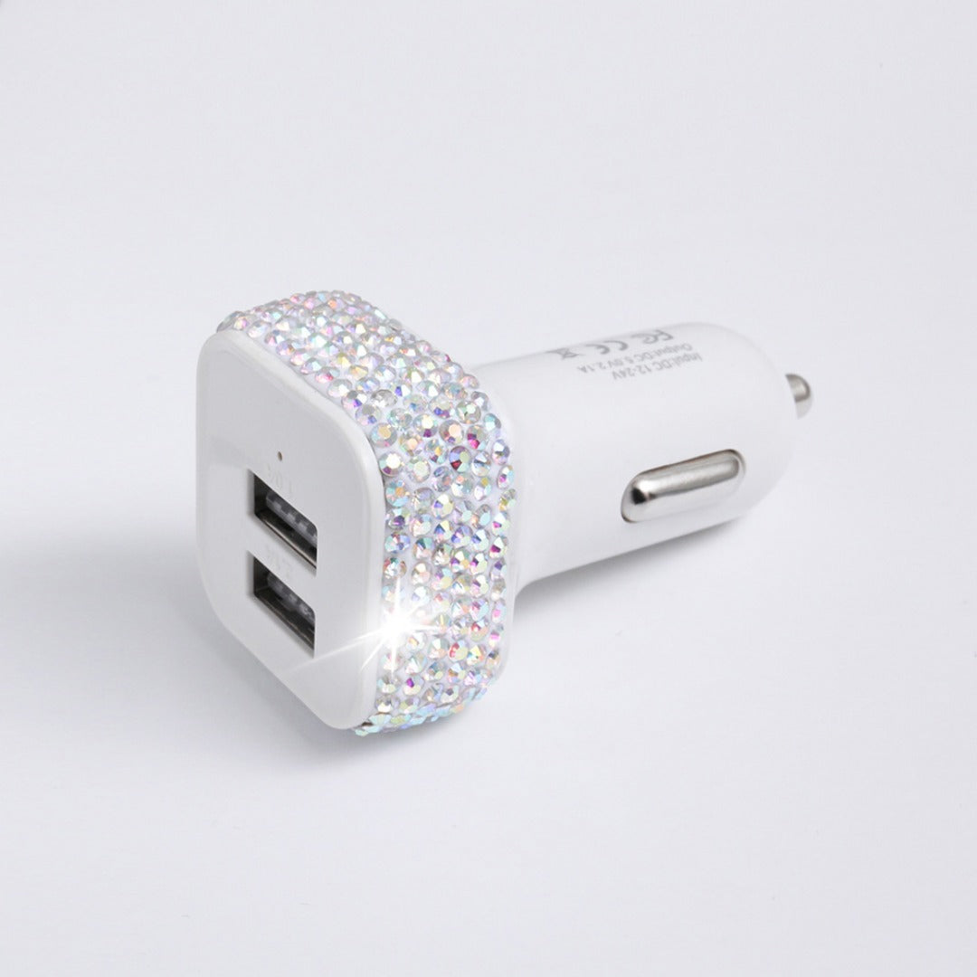 Rhinestone Car Charger Dual USB
