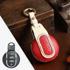 Carsine BMW Mini Cooper Countryman Leather Car Key Cover Red