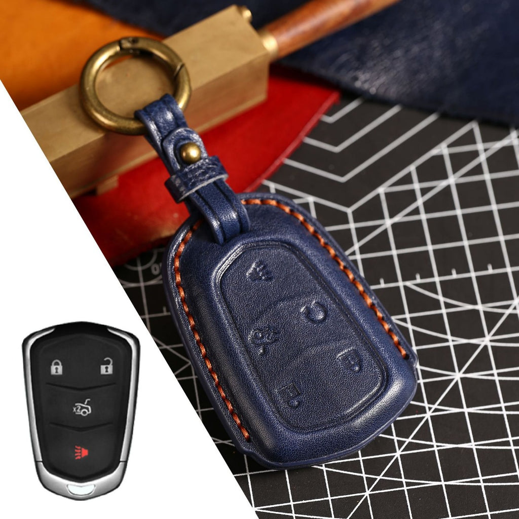 Cadillac Leather Key Cover - Premium Protector for All Models
