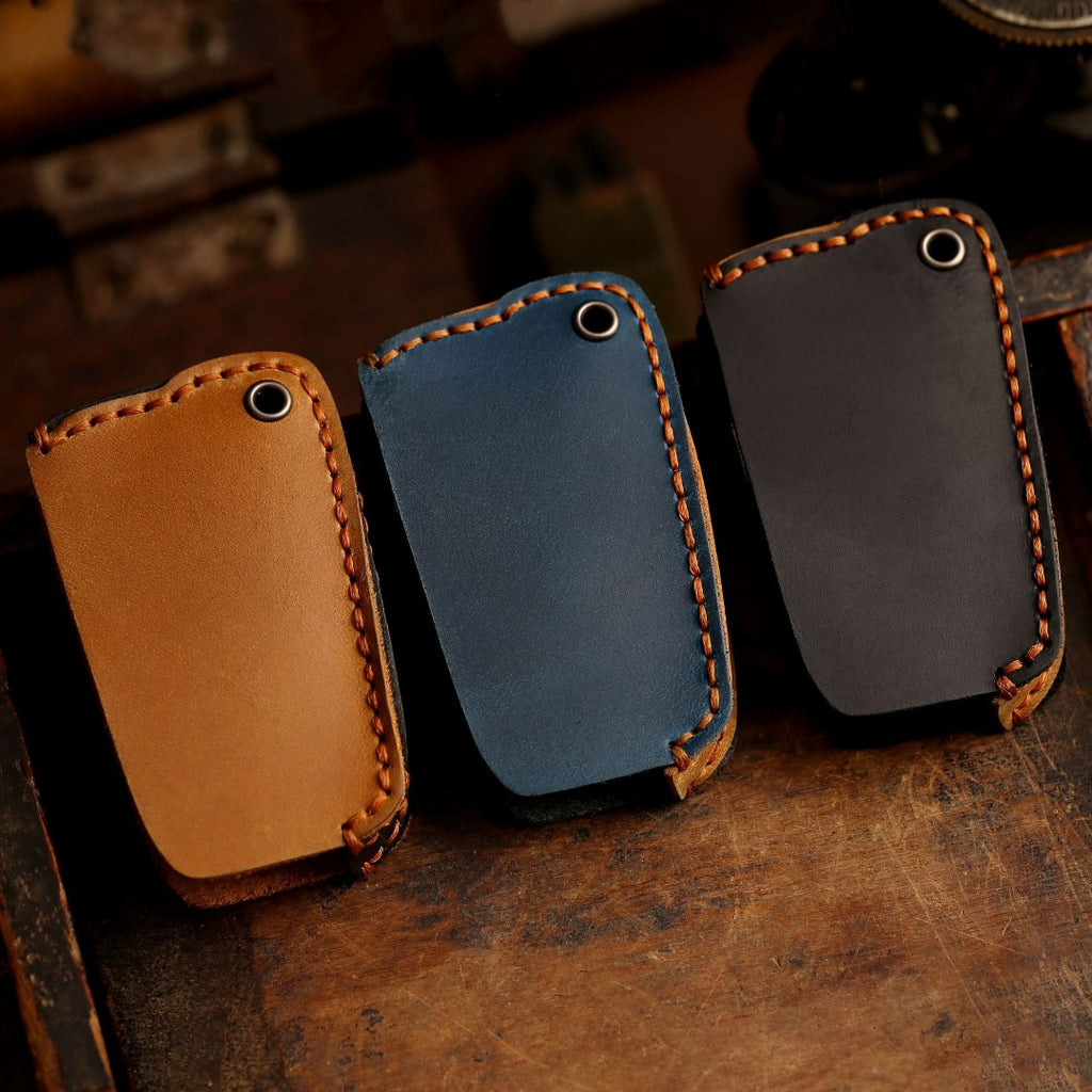 Carsine Toyota Leather Car Key Cover 3 Button Black / 3 Button