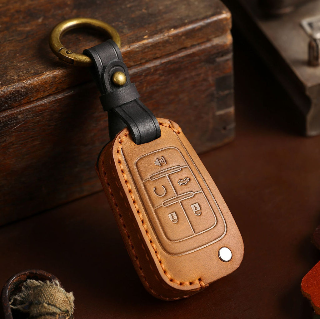 Étui de clé de voiture en cuir Buick Chevrolet 2, 3, 4, 5 boutons
