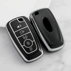 Carsine Ford Mustang Lincoln Car Key Cover Silver Edge Black / Key case