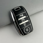 Carsine Kia Car Key Cover Silver Edge Black / Key case