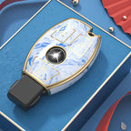 Carsine Mercedes Benz Car Key Case Gold Inlaid With Jade Blue / Key case