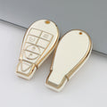Carsine Jeep Dodge Ram Chrysler Car Key Case Golden Edge White / Key case