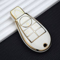 Carsine Jeep Dodge Ram Chrysler Car Key Case Golden Edge White / Key case