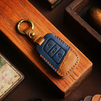 Carsine Volkswagen Lavida Bora Leather Car Key Cover 3 Button Black / 3 Button