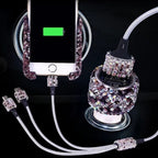 Car Rhinestone Charging Set