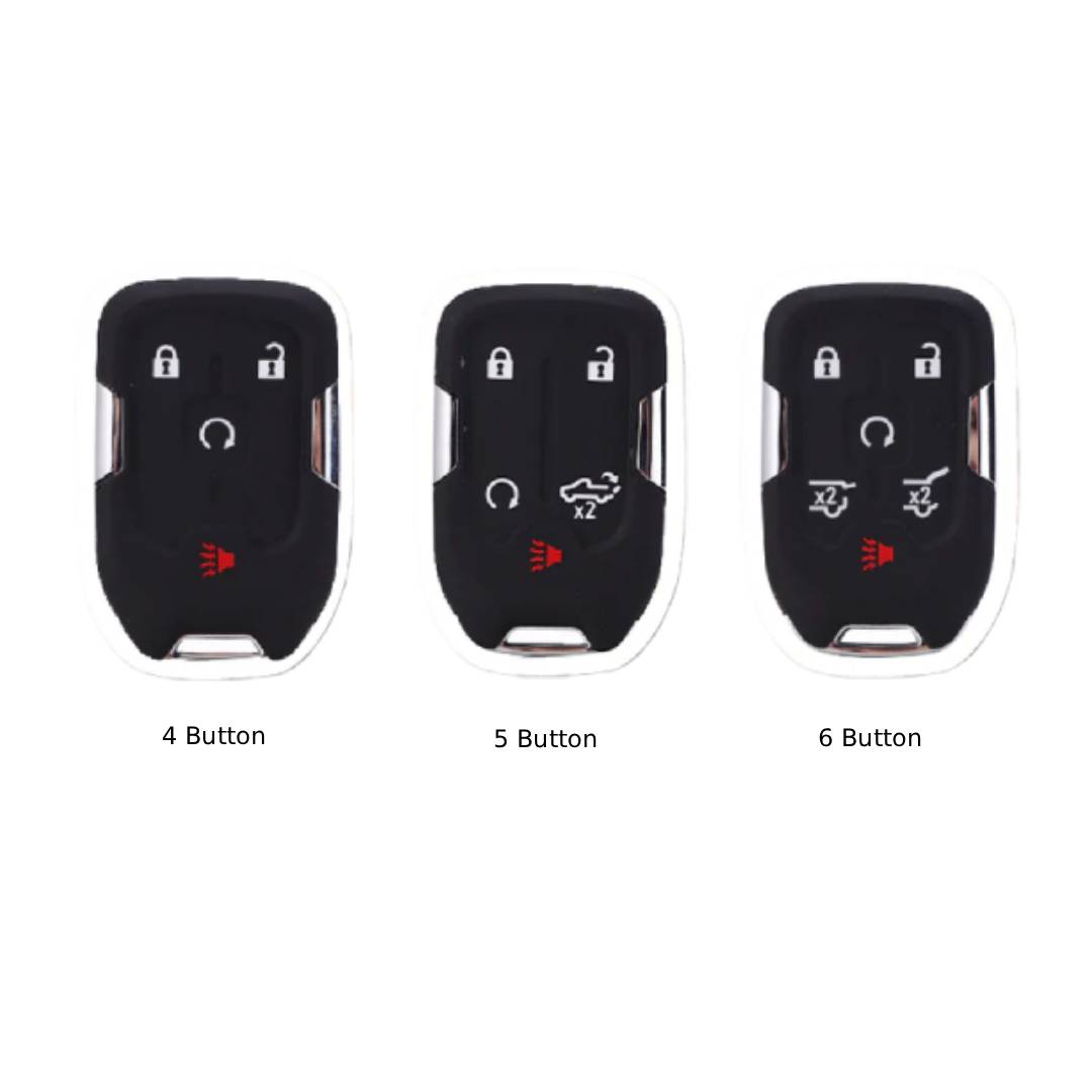 Étui de clé de voiture en cuir pour GMC Chevrolet (4, 5 ou 6 boutons)