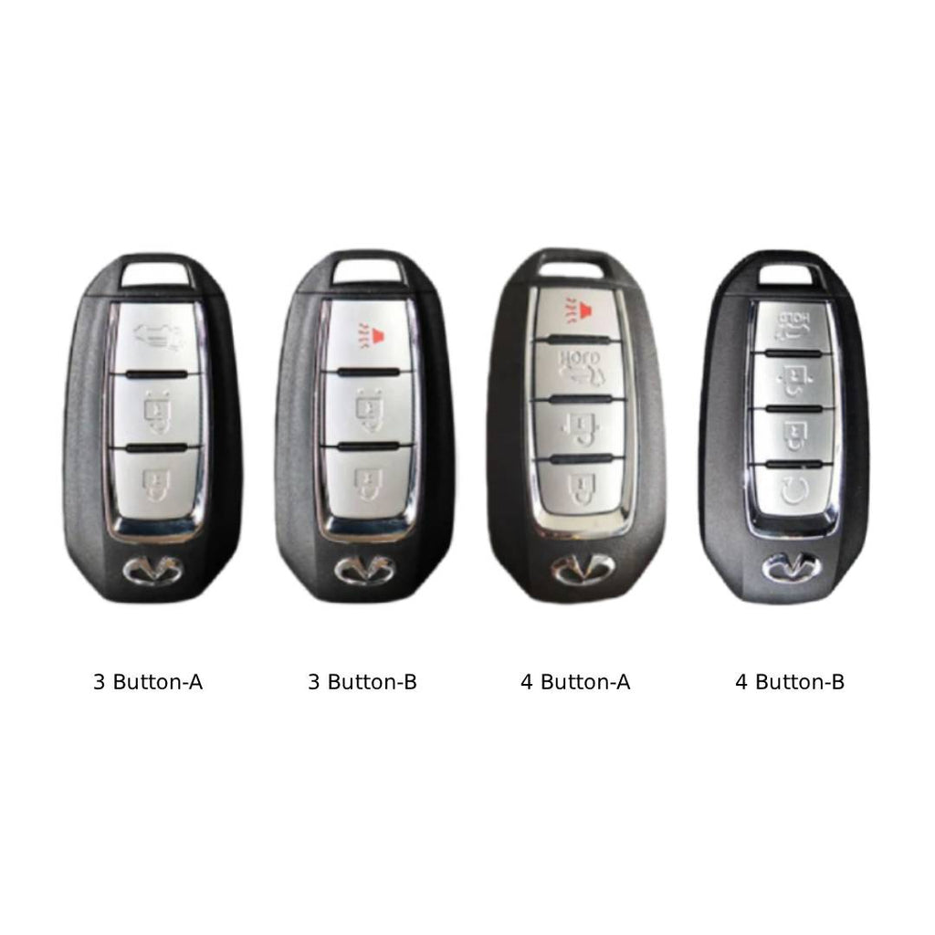 Étui de clé de voiture en cuir Infiniti 3,4 boutons