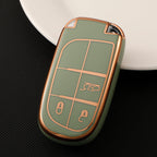 Carsine Jeep Dodge Chrysler Car Key Case Golden Edge Type A / Green / Key case