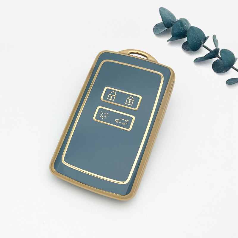 Carsine Renault Car Key Case Golden Edge Grey / Key case