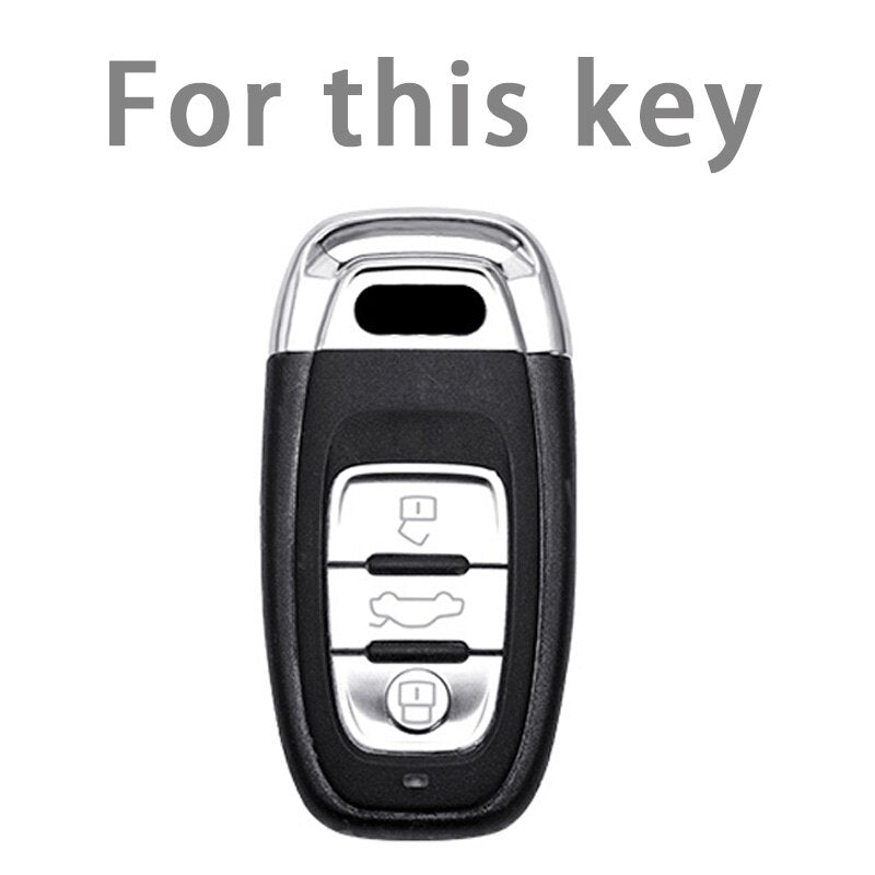 Carsine Audi Car Key Cover Silver Edge