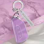 Carsine Volkswagen Car Key Case Silver Edge Purple / Key case + strap